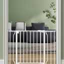 Baby Gate No Drilling, 29"-40" Auto Close Dog Gate Indoor for Doorways & Stairs, Pressure Mounted Adjustable Pet Gate, Easy Walk Through Child Gate for Children & Pets Stroller Friendly, White (29-40"Wide, 28"Tall)