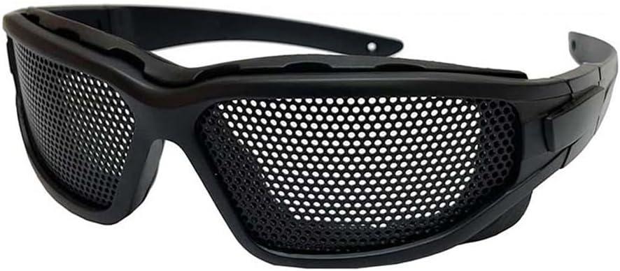 Wire Mesh Safety Glasses,Safety Goggles Breathable Shock Resistant Iron Mesh,Meshs Glasses for Vision Improvement,Outdoor Game Fans Activity