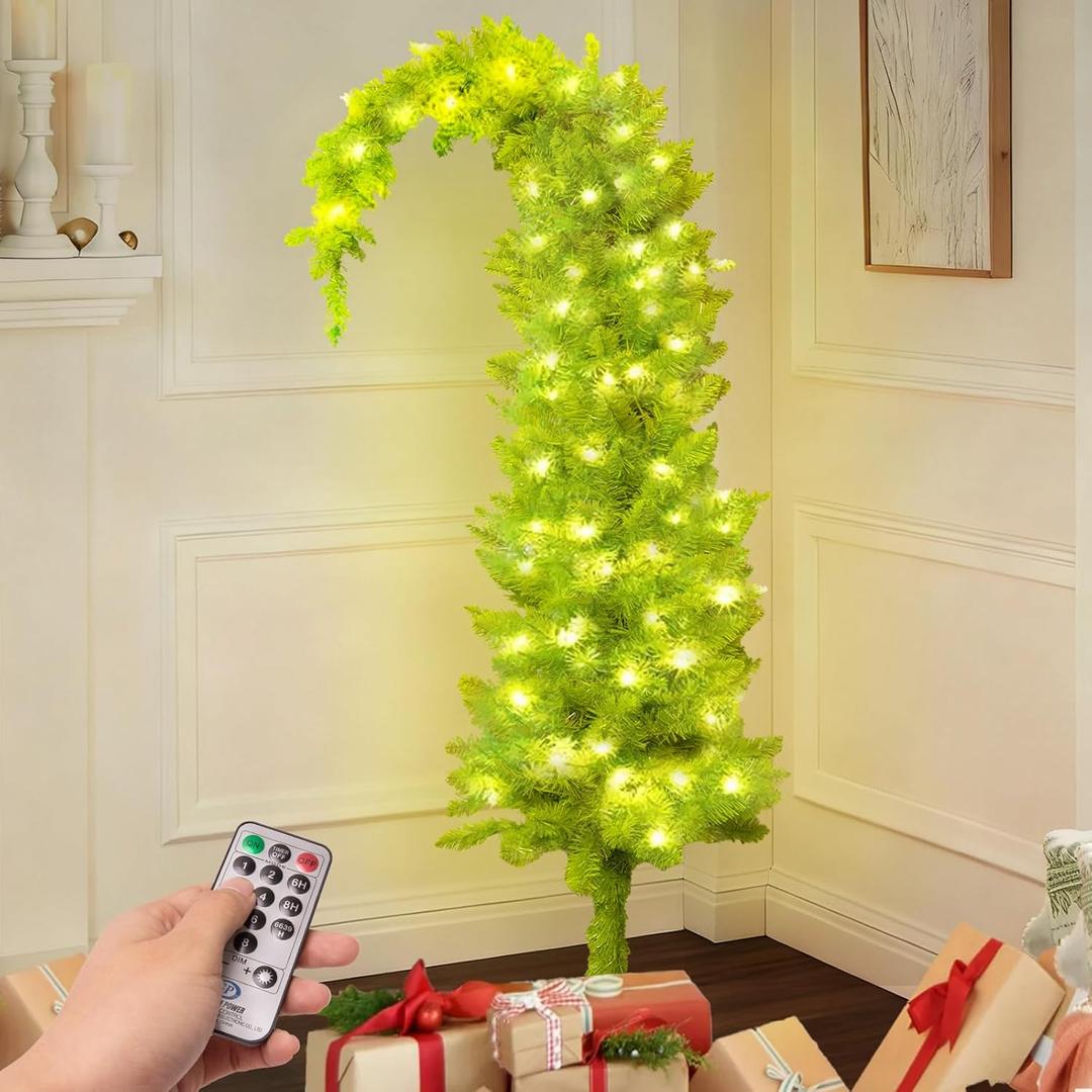 Whimsical Christmas Tree - Christmas Decorations - 6ft Pre-Lit Artificial Tree with Timer Remote Control 150 LED Lights - Xmas Holiday Decor for Indoor Home Living Room Office (Green) Whimsical Christmas Tree - Christmas Decorations - 6ft Pre-Lit Artificial Tree with Timer Remote Control 150 LED Lights - Xmas Holiday Decor for Indoor Home Living Room Office (Green)