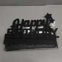 TONIFUL Glitter Black Letter Happy Birthday Sign Centerpieces for Table Birthday Party Supplies Birthday Decorations for 16th 21st 30th 40th 50th 60th 70th 80th 90th 100th Birthday Table Decoration