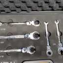Anbull Ratcheting Combination Wrench with Open Flex head, 6PCS SAE Ratcheting Wrench Set with 180 Flex-head, 72 Gears Cr-V Steel Constructed