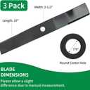 M136195 Mower Blade Compatibles with John Dee re 54" Cut Deck, TCU30316 Medium Lift Blade Compatibles with JD Z920, Z925, 657, Z915 Riding Mower, Replaces M135334, M164016, M144652, TCU30317