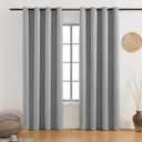 Grommet 100% Blackout Curtains for Bedroom 84 inches Long 2 Panels Set Blocking Curtains Window Treatments for Living Room(52" W x 84" L, Deep Gray)