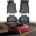 Mixsuper Floor Mats for Kia Stinger 2018 2019 2020-2024 (AWD Models) All Weather Floor Liners 1st & 2nd Row Set Black