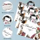 WAKAKO 60 Pack Thank You Bags for Business, Reusable Plastic Shopping Retail Gift Bags with Loop Handle, Boutique Merchandise Use Eco-Friendly Floral (12" W x 10" H)