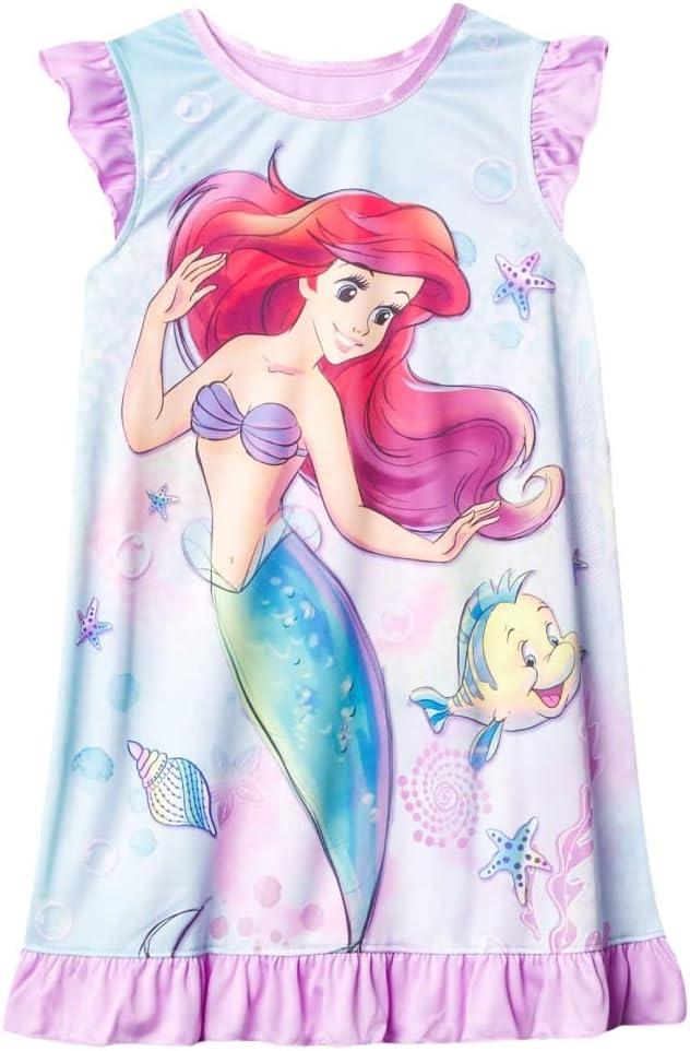Disney Girls' Dress Nightgown, Short-Sleeve Fantasy Gown, Soft & Cute Pajamas for Kids 4T