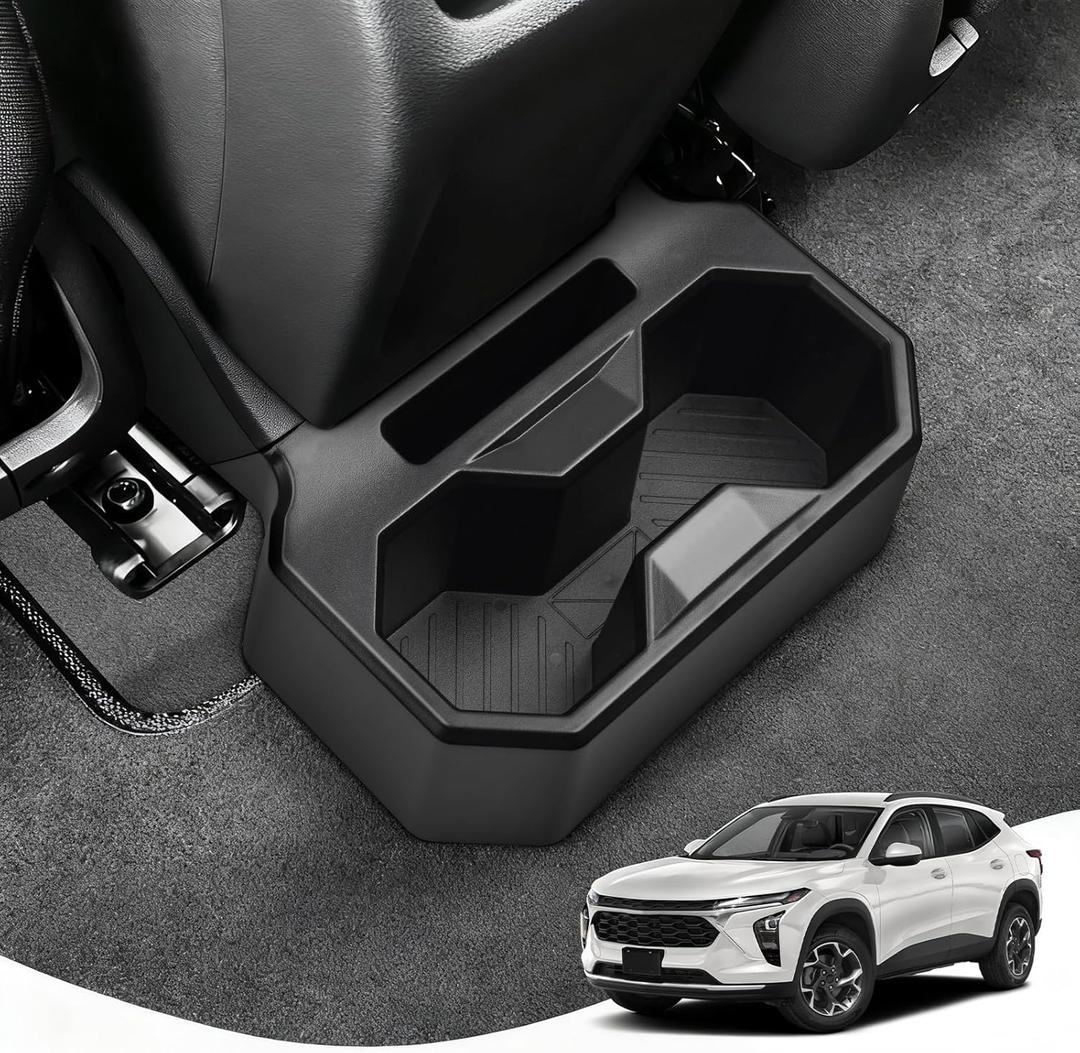 Karltys Car Backseat Cup Holder, Fixable Rear Cup Holder Organizer Tray with Tools, Interior Accessories Floor Back Seat Cup Holder for Chevy Chevrolet Trax 2024 2025 2026