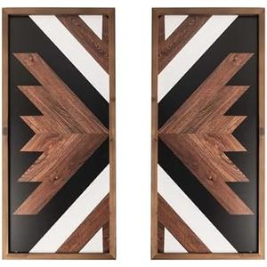 flangairy Aztec Wall Decor, Wood Western Wall Art, Southwestern Native American Boho Bathroom Bedroom Living Room rustic Home Decoration
