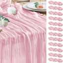 Wokceer 12Pack Pink Cheesecloth Table Runner 10FT Boho Gauze Spring Easter Cheese Cloth Table Runner for Party Rustic Sheer Runners for Baby Bridal Shower Wedding Christmas