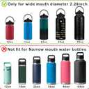 Straw Lid for Hydro Flask Wide Mouth,2PACK Lids with Straw for Hydroflask 12 16 18 20 32 40 oz Wide Mouth,Leak-Proof Drinking Cap with Flexible Handle,Top Sport Bottle Lids with Lid Brush (Black+Red)