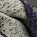 TWINNIS Super Soft Shaggy Rugs Fluffy Carpets 5x8 Feet, Indoor Modern Plush Area Rugs for Living Room Bedroom Kids Room Nursery Home Decor, Upgrade Anti-Skid Rectangular Fuzzy Rug, Grey Purple