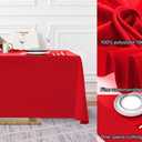 Surmente Red Christmas Tablecloth 90 x 132-inch Rectangular Polyester Table Cloth for Weddings, Banquets, or Restaurants