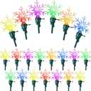 Honoson 60 Pcs Christmas LED Replacement Bulb Xmas Snowflake Replacement Bulb Christmas Tree Wire Light Set Indoor Outdoor String Light LED Replacement Bulb for Festival Patio Garden (Colorful)