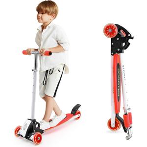 Kids Kick Scooter, 3 Wheel Scooter for Kids Ages 8-12 (Red)