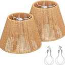 2 Pack- Small Lamp Shades with Bulb and Clip Adapter 