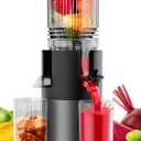 Cold Press Juicer Machines, High Nutrient Retention, 99% Juice Yield, 5.3" Wide Feed Chute for Whole Fruits & Vegetables, Quiet Slow Masticating Juicer, BPA-Free, Easy to Clean, Black