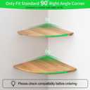 Corner Shelves, Floating Corner Shelf, Set of 2 12inch Solid Oak Wood Wall Shelves, Round End Wall Mount Display Shelf with Wire Hole for Bedroom Kitchen, Living Room