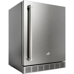 24 Inch Outdoor Refrigerator, Built-in Stainless Steel Beverage Beer Cooler Under Counter Fridge, Indoor/Outdoor Refrigerator with 3 Shelves for Patio Kitchen and Commercial Use