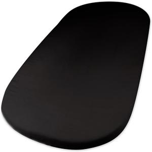 HonestBaby Organic Cotton Fitted Bassinet Sheet, Black, One Size (15" x 33", 1 Pack - Black)