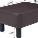 IBUYKE 16.54" Small Footstool, PU Faux Leather Step Stool, with Padded Seat Pine Wood Legs and Padded Rectangular Stool, for Bedroom, Brown RF-BD209