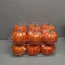 Ywlake 12 Pcs Artificial Pumpkins Fall Decorations, Mini Small Fake Pumpkin for Autumn Harvest Halloween Thanksgiving Faux Pumpkins Home Table Decor (Orange)