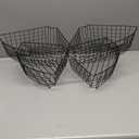 Leeden Lazy Susan Wire Storage Organizer Basket with Handle-Metal Cabinet Storage Bins -Kitchen Cabinet Organizer-1/4 Wedge Can Organizer Black (for 24" Lazy Susan, 4 Pack)