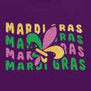 Fat Tuesday Shirts for Women Carnival T-Shirt New Orleans Party Tee Tops (Purple, XL)