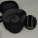 YFONG Travel Pillow for Long Flight Airplanes, Head Strap Combo with 3D Contoured Eye Mask for Sleep, Neck Pillow for Car Trip Essential, 360 Support Memory Foam Headrest, Prevent Head Bobbing, Black