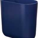 iDesign Small Slim Plastic Bathroom Can, Garbage Can for Bedroom, Office, Desk, Dorm, Navy Blue