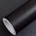 4 x Yancorp Matte Black Contact Paper Solid Wallpaper Plain Vinyl Film Self-Adhesive Wallpaper Drawer Peel-Stick Countertop, 16"x120",Black