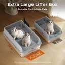 XXXL Stainless Steel Litter Box, 28.1'' Metal Cat Litter Box for Big Cats & Multi-Cat Homes, Low Entry, High Sides, Easy Clean