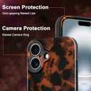 Phone Case for iPhone 16 Case Lightweight Tortoiseshell TPU Slim Phone Cover for Women Girls Grily Brown Shockproof Phone Cover for iPhone 16, Tortoise Print