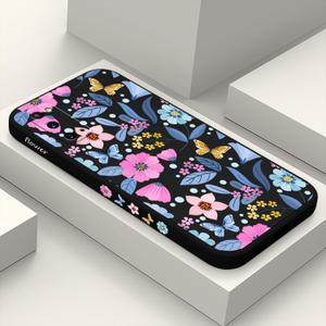 LEECG for Samsung Galaxy S20 Case Creative Flower Pattern Design Dropproof Slim Protective for Galaxy S20 Phone Cover 6.2 inch-Flower Black