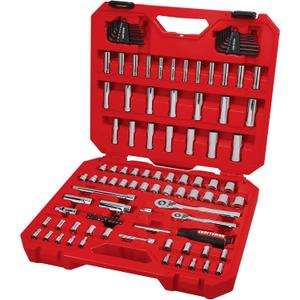 CRAFTSMAN Mechanics Tool Set 105 Pcs, Standard (SAE) and Metric with Case , 1/4 and 3/8 Inch Drive Car Tool Kit( CMMT12123)