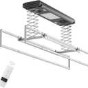 Electric Ceiling Clothes Drying Rack with Drying/Remote 110V-120V Light 24W,Ceiling Clothesline with Built-in Timer Heater for Laundrys/Indoors /Garage/Small Space