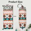 Aztec Western 2PC Reusable Plastic Bag Holders, Grocery Bag Organizer, Multicolor, Polyester, 20.5 x 8.7 Inch