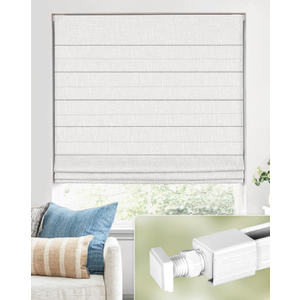 UNISHADES No Drill Cordless Roman Shades, Room Darkening, 27×64 in White
Cordless fabric shades with polyester material provide room darkening, easy installation without drilling