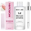 2 x Morovan Press On Nail Glue Remover: Quick Gentle Press-On Nail Remover Odorless No Acetone Removal Artificial Fake False Nails - Enriched with Cuticle Oil and Vitamin E DIY at home