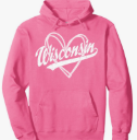 Wisconsin WI Vintage Athletic Sports Design Pullover Hoodie Size Large