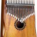 Kalimba Thumb Piano 17 Keys, Portable Mbira Finger Piano Gifts for Kids and Adults Beginners (Wood)