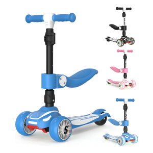 Sejoy Baby Scooter 2-8 Years with LED Wheels Adjustable Height Foldable Design 