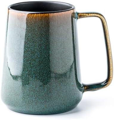Ceraozmus Large Ceramics Coffee Mugs,24 oz,Large Handle Design,Extra Large Tea and Coffee Cup for Office and Home，Microwave and Dishwasher Safe(Color:24 oz green)