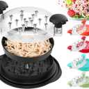 3rd Gen Chicken Shredder Tool Twist Large with Detachable Plate for Easy Transfer, Chicken Breast Shredder, Meat Shredder, Strong Anti-Slip Strip Base, Visible Lid, Ergonomic Handle, Dishwasher Safe