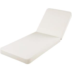 Christopher Knight Home Replacement Chaise Lounge Cushion 76.75 Inch Outdoor Recliner Pad with 4 Inch Foam Cationic Dyeable Polyester Fabric Water-Resistant Patio, Cushion Only, Cream