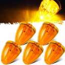 Partsam 5PCS 17LED Amber Cab Marker Top Roof Running Light LED Light Replacement for Peterbilt Freightliner Mack Heavy Duty Trucks Waterproof Front Head Indicator Signal Light