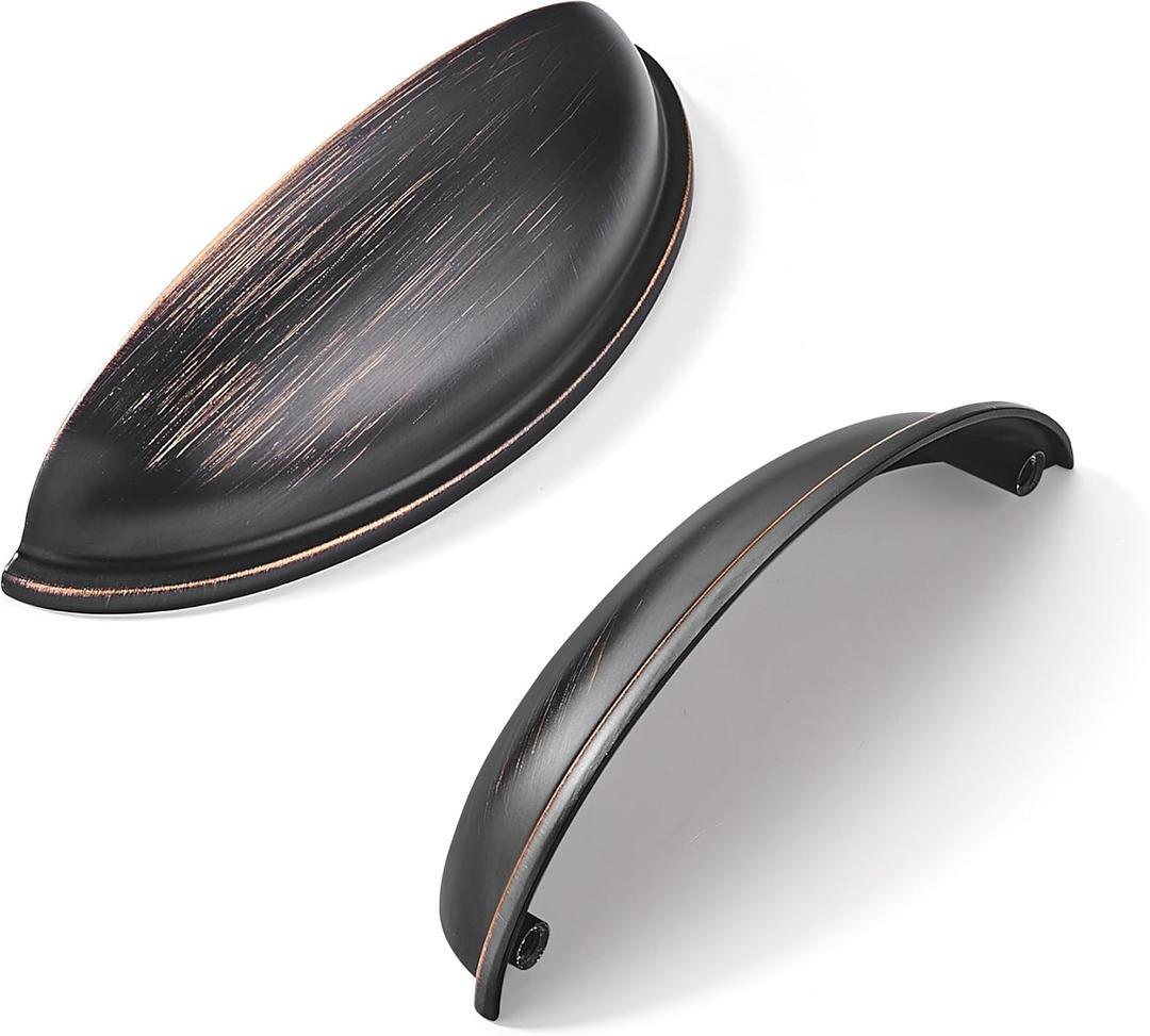 khtumeware 10 Pack 3-3/4" Drawer Pulls Oil Rubbed Bronze Cabinet Cup Pulls Kitchen Hardware Cabinet Handles Drawer Handles Knobs 3-3/4 inch Hole Center khtumeware 10 Pack 3-3/4" Drawer Pulls Oil Rubbed Bronze Cabinet Cup Pulls Kitchen Hardware Cabinet Handles Drawer Handles Knobs 3-3/4 inch Hole Center