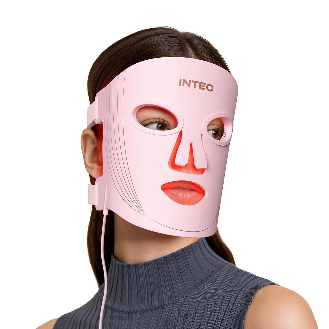 INTEO Light Mask for Face, 3 Light Modes, Rechargeable Home Skincare Tool