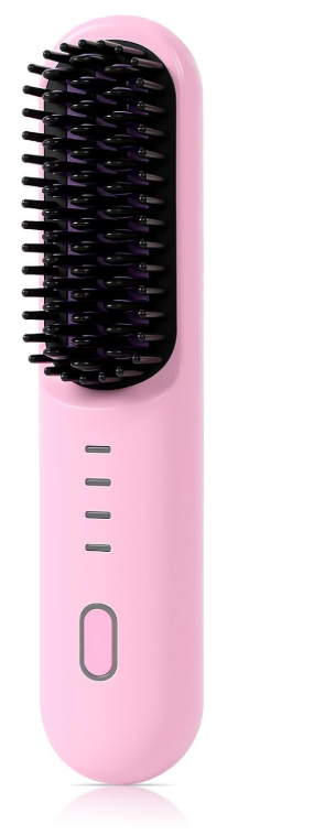 Heart Combing Upgraded Cordless Straightening Brush, Pink