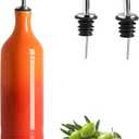 Sweejar Large Ceramic Olive Oil Dispenser Bottle, Opaque Oil Cruet Protects to Reduce Oxidation, Suitable for Storage Vinegar, Soy Sauce & Other Liquids, Pack of 1, 24 Fl Oz(Gradient Orange)