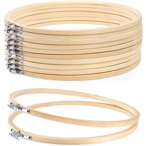 Caydo 12 Pieces 12 Inch Embroidery Hoops Wooden Round Adjustable Circle